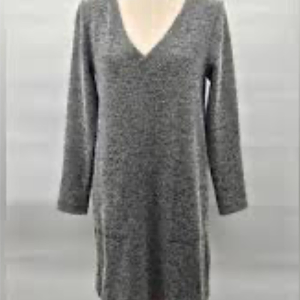 Lou & Grey Heather Gray V-Neck Midi Dress - Picture 2 of 10